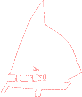 Silhouette of a Laser II dinghy
